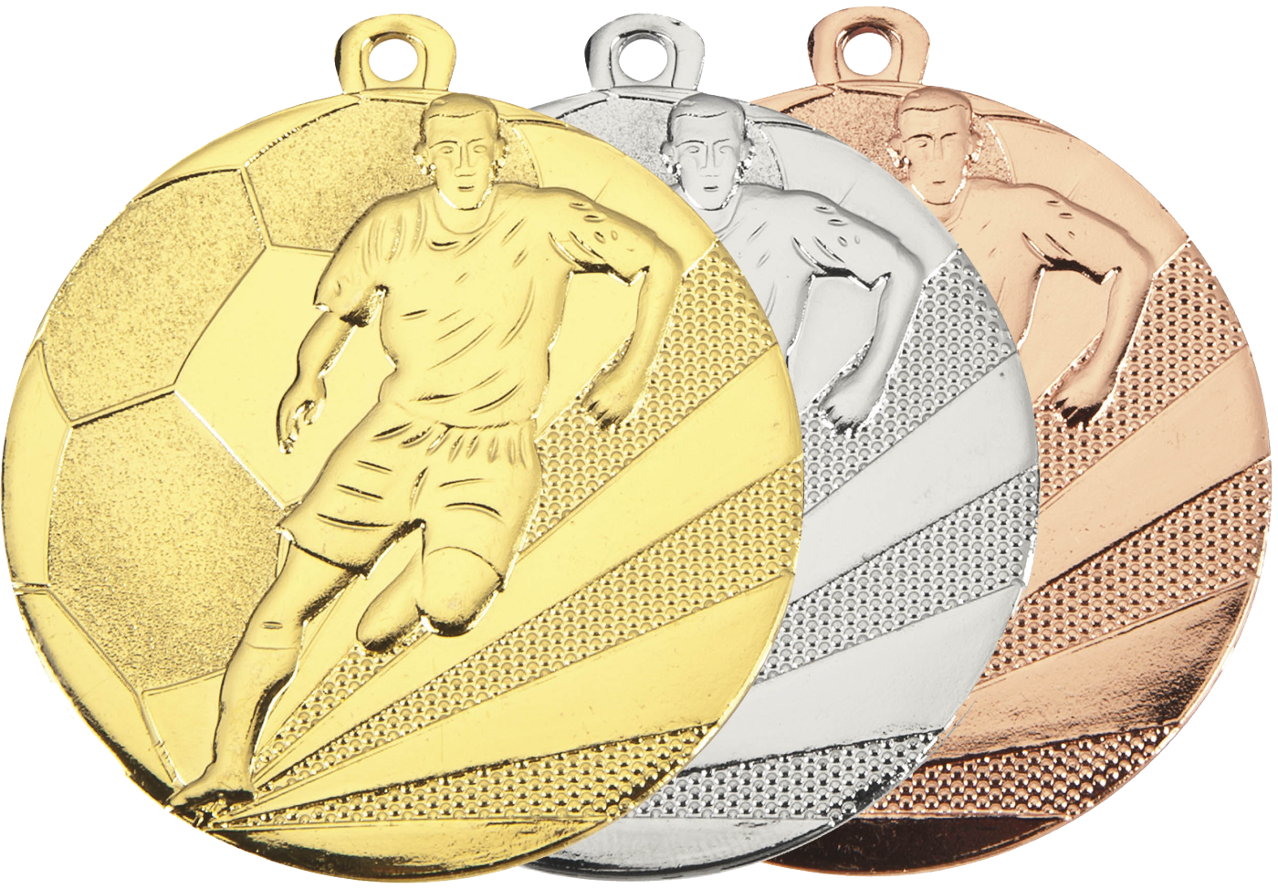 Voetbalmedailles in goud, zilver en brons (D112A)